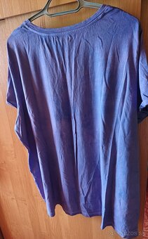 Fialové bavlnené batikovane tričko pre moletky xxxl - 2