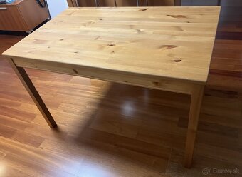 Drevený jedálenský / pracovný stôl - hnedý, Borovica, masív - 2