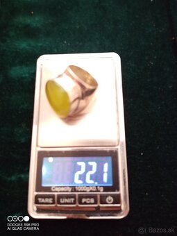 Strieborný prsteň s kameňom/Nefrit/ - 2