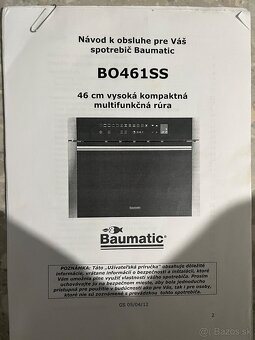 Kompaktná vstavaná rúra BAUMATIC - 2