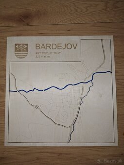 Drevená 3D mapa mesta/obce - 2
