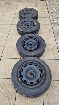 Plechové disky 5x100 R15 ET38 na pneu.195/65 R15 - 2