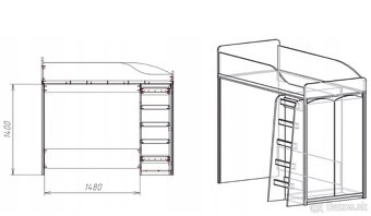Poschodová postel pre jedného - 2