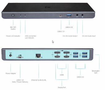 Predam dokovaciu stanicu i-tec USB 3.0 USB-C Thunderbolt 3 - 2