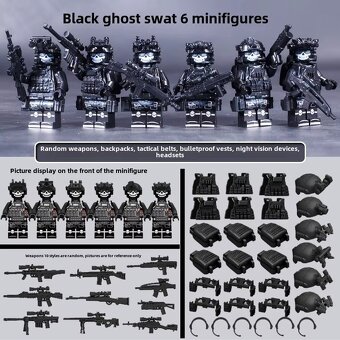 SWAT 6 ks sada vojakou-cierny, alebo pieskovy - 2