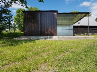 Plechová garáž 3+3x5m - 2