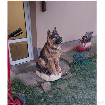 Nemecký ovčiak - drevená socha - 2