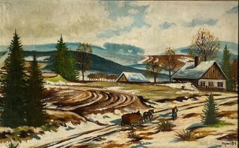 Návrat z poľa - olejomaľba (1981) - 2