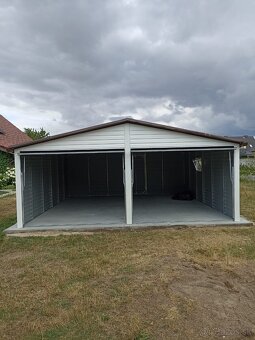 Plechová garáž 6x6m. - 2