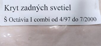 Predám tuning kryt zad.lampy Octavia I combi-Milotec - 2