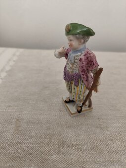 Meissen míšeň chlapec s palicou porcelánová soška - 2