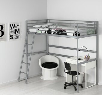 Poschodova postel IKEA Svarta s matracom - 2