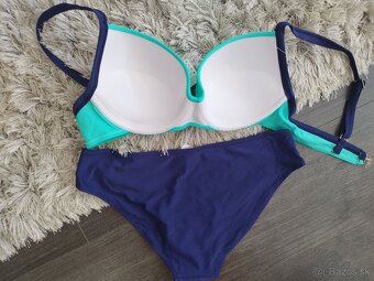Dvojdielne plavky push up M/38,L/40 mätovo modré - 2