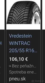 2ks Zimné 205/55R16, 91V, Vredestein - 2