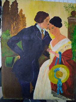 Romantický podvečer je olej na kartonu - 2