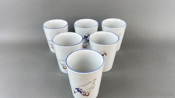 6x Pohár s husami, modrá linka, Moritz Zdekauer - 2