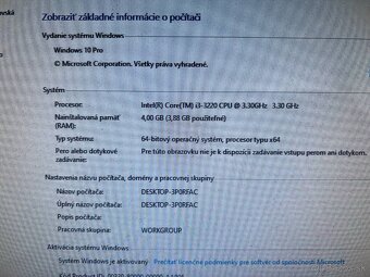 Počítač HP.Intel i3-3220 2x3,30GHz.4gb ram.250gb HDD - 2