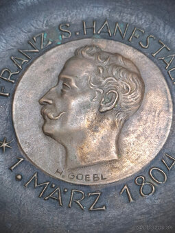 Predám pamätnú bronzovú misu Franz Hanfstaengl (1804) signov - 2