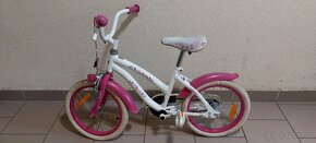 Predám dievčenský 12" bielo-ružový bicykel - 2