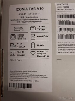 tablet Acer Iconia Tab A10 4 GB / 64 GB,ZÁRUKA - 2