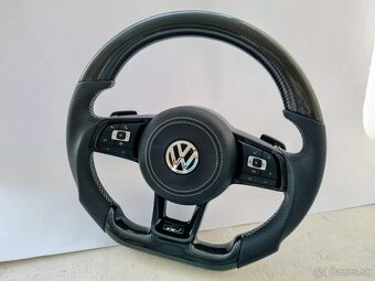 VOLANT VOLKSWAGEN R RLINE GTI - KOZA / KARBÓN CHROMOVE LOGO - 2