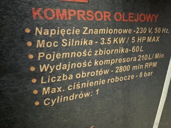 Kompresor olejovy 60L dvojpiestovy - 2