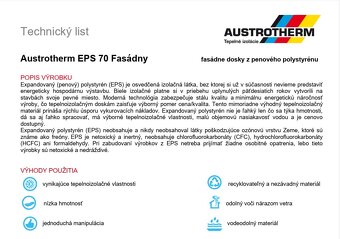 Predám fasádny polystyrén EPS 70 200mm - 2