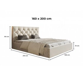 Krásna a pohodlná  čalúnená posteľ - 2