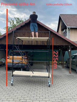 Pojazdné/mobilné lešenie 4m pracovná výška - 2