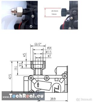 Vodné membránové čerpadlo 12/24V 120W - 10L / min - 2