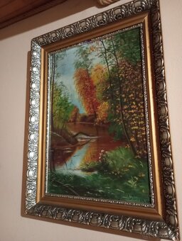 Obraz – jesenná krajina v ozdobnom ráme - 2