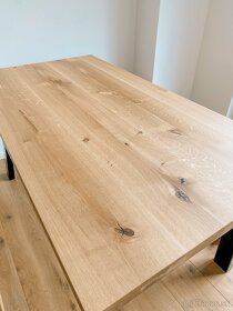 Jedálensky stôl + lavice - dubové masívne drevo - 2