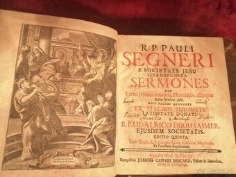 Stará hrubá vzácny kniha od Segneri 1748 - 2
