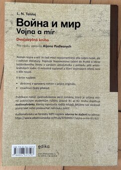 Dvojjazyčná kniha Vojna a mír L.N.Tolstoj za 5EUR - 2