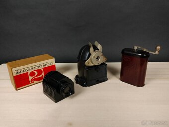 Bakelitové strúhadlo, mlynček, zošívačka, monoskop - 2