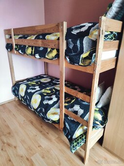 Poschodová posteľ IKEA + rošty 200x90cm + 1ks matrac - 2