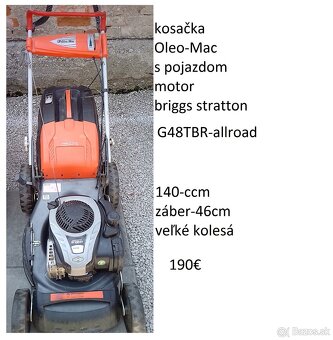 predám kosačku Oleo-Mac,ALKO,-MTD Black line,-Partner - 2