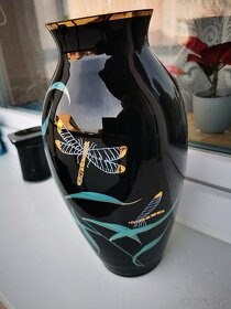 Retro váza z čierneho skla - 2