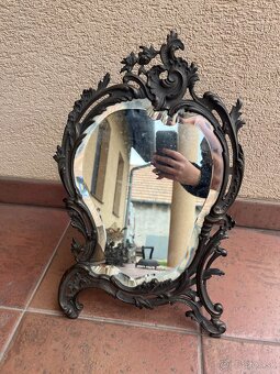 Fazetové zrkadlo v bronzovom ráme - 2