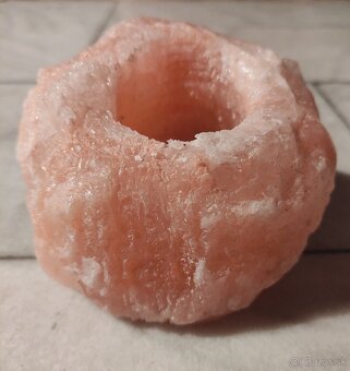 Soľná lampa a kovový svietnik na čajovú sviečku - 2