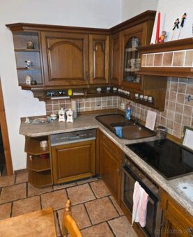 Rustiální linka tmavý dub masiv se spotřebiči,5552 - 2