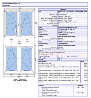 Plastové okno 1560 x 1430 mm - 2