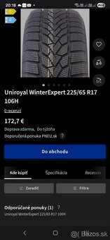 Nové Zimne pneumatiky 225/65 r17 Dot 2024 - 2