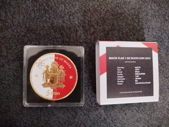 zlato striebro minca Malta 2023 -pozlátená červená - 2