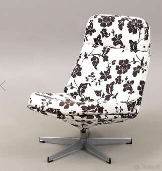 Vintage IKEA Lunna 2 – kreslo s podnožkou (kvetinový vzor) - 2