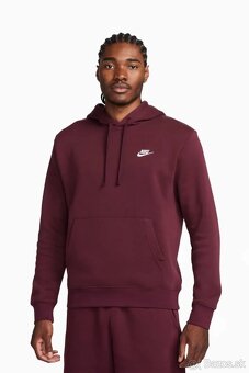 Nike Club Mikina Fleece Pullover Burgundy - 2