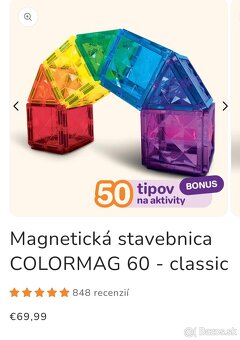 Magnetická stavebnica colormag 60 nová nerozbalena - 2