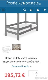 Domčeková posteľ s matracom - 2