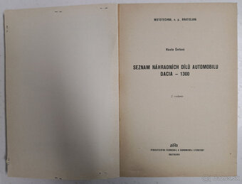 Katalog náhradních dílů Dacia 1300 - 2