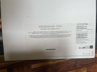 Mac studio m1 Ultra 64GB 1TB SSD - nerozbalený a nepouzivany - 2